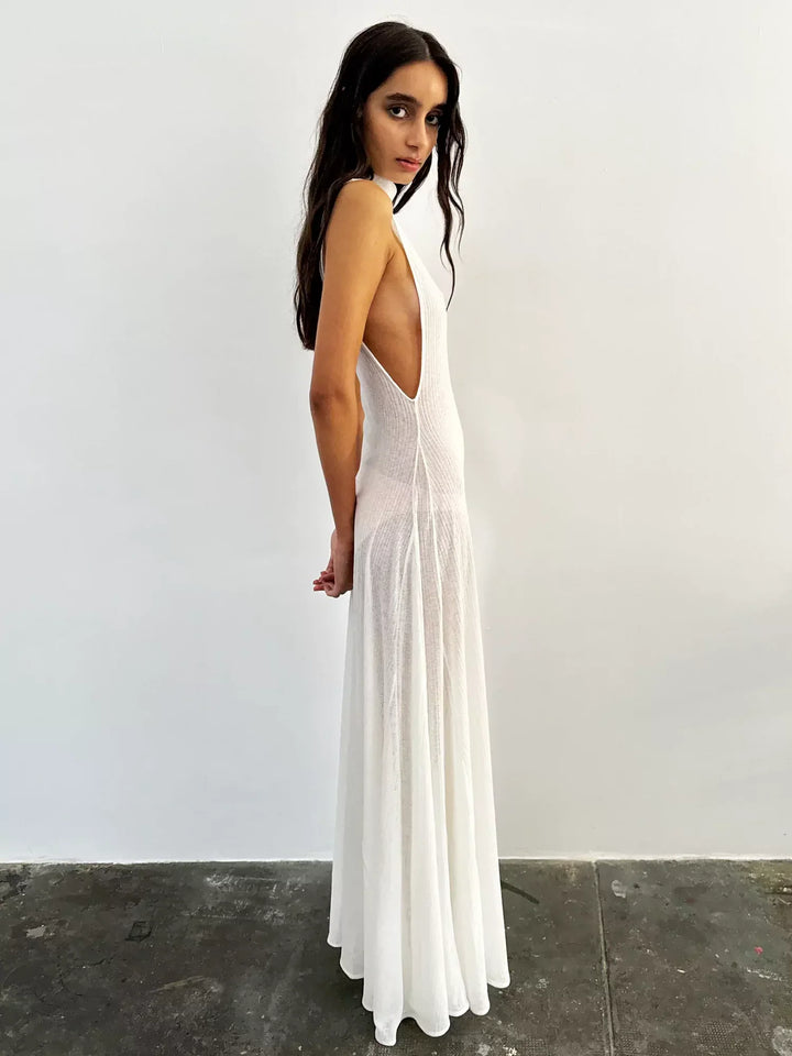 Robe Élégante Évasée Sans Manches